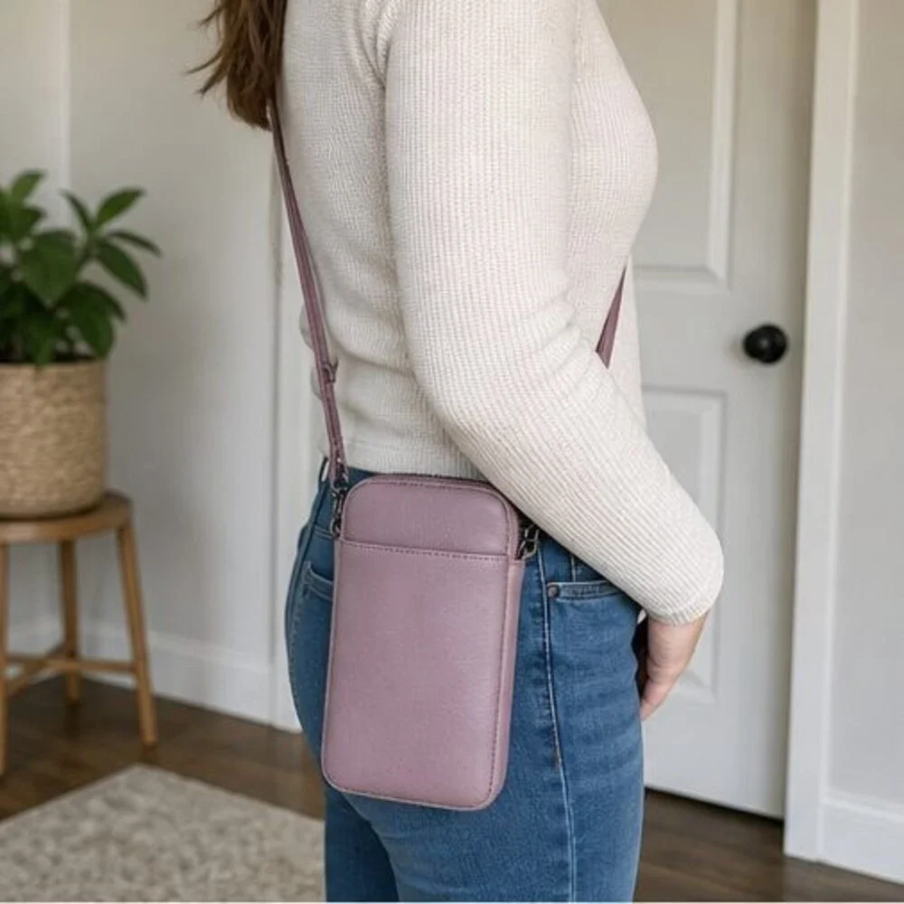 Mauve Faux Leather Bag